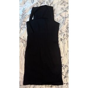 OQQ Black‎ Sleeveless Squareneck Bodycon Mini Dress, Large